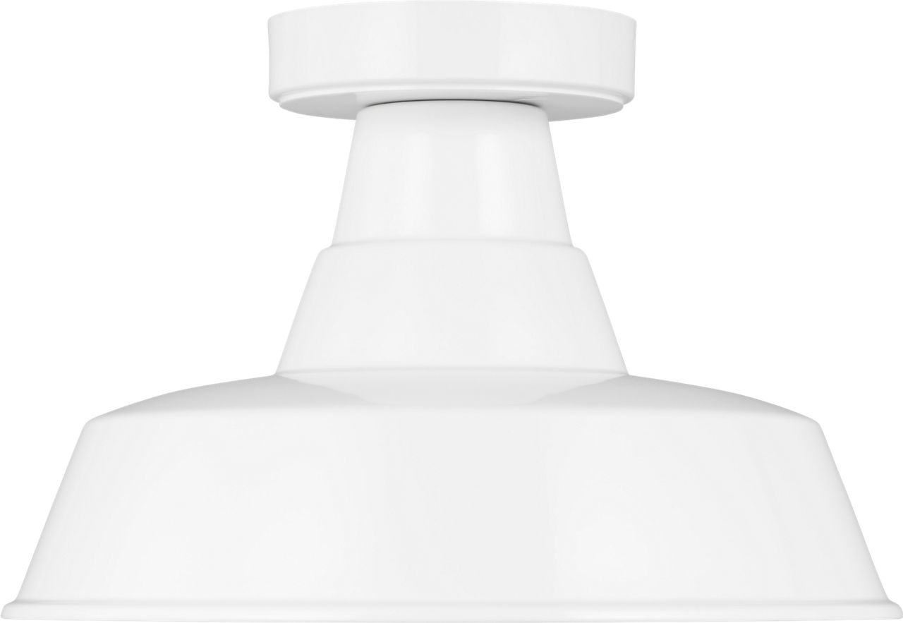 Barn Light One Light Outdoor Flush Mount White