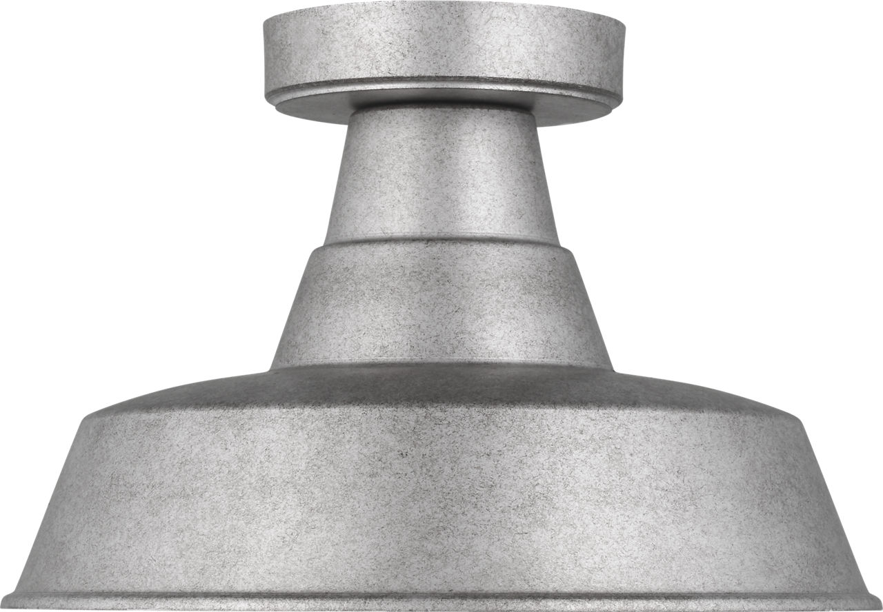 Barn Light One Light Outdoor Flush Mount Weathered Pewter