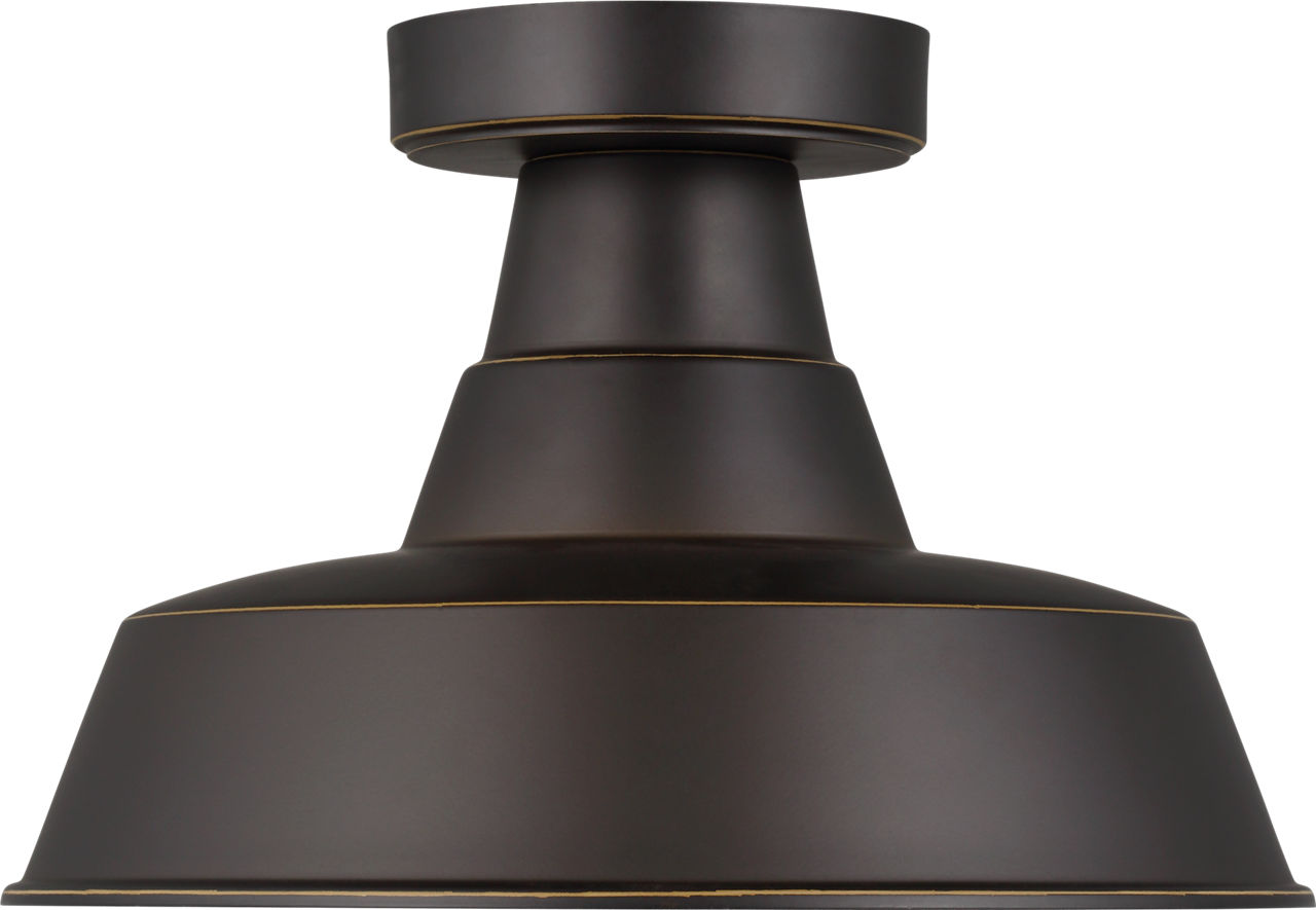 Barn Light One Light Outdoor Flush Mount Antique Bronze