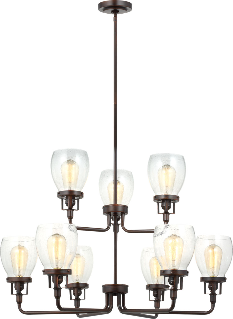 Belton Nine Light Uplight Chandelier in Bronze