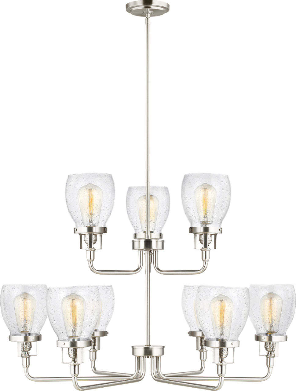 Belton Nine Light Uplight Chandelier in Brushed Nickel
