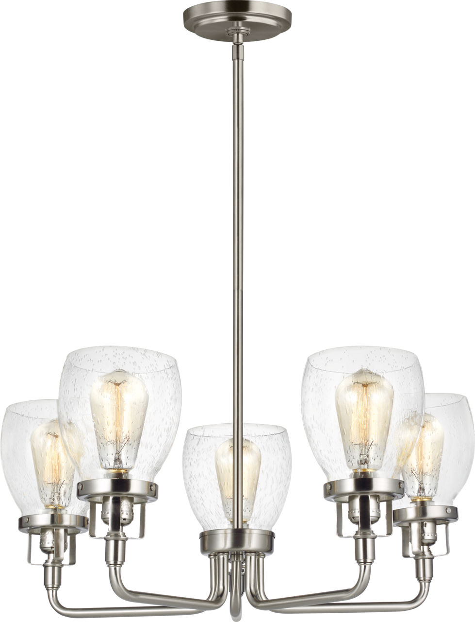 Belton Five Light Uplight Chandelier in Brushed Nickel
