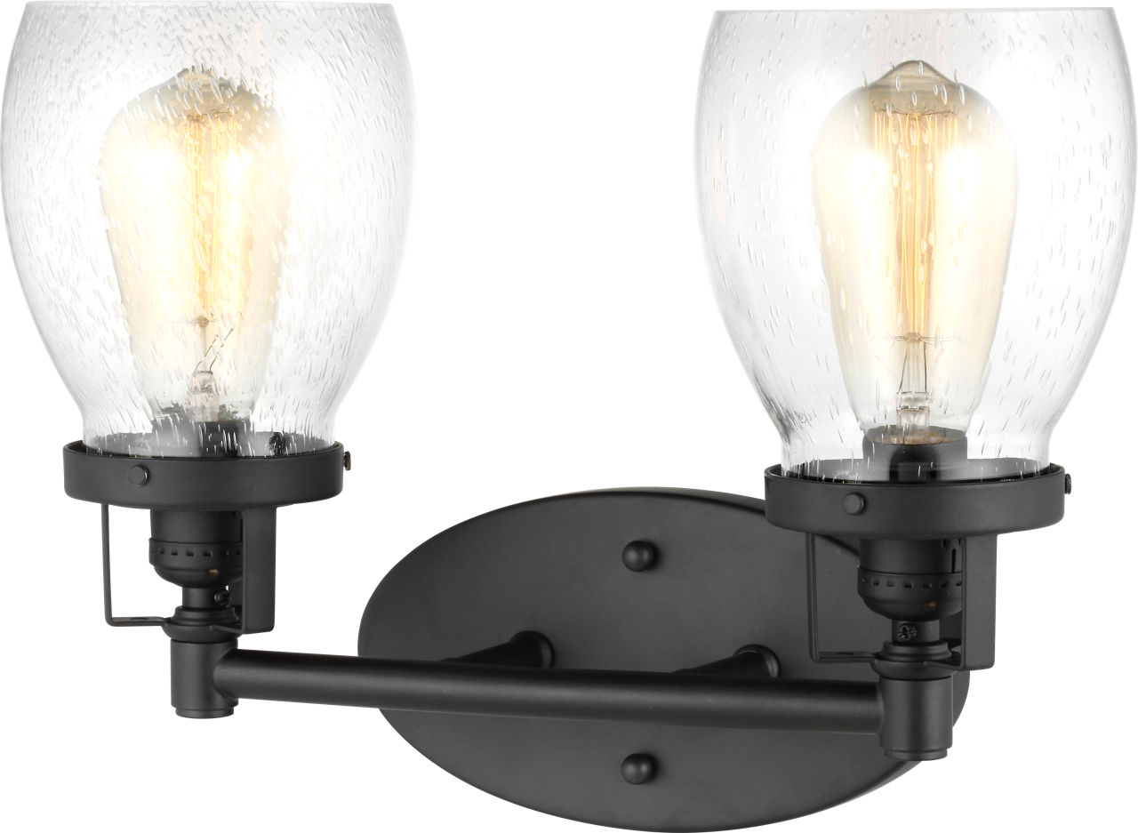 Belton Two Light Wall / Bath Sconce in Midnight Black