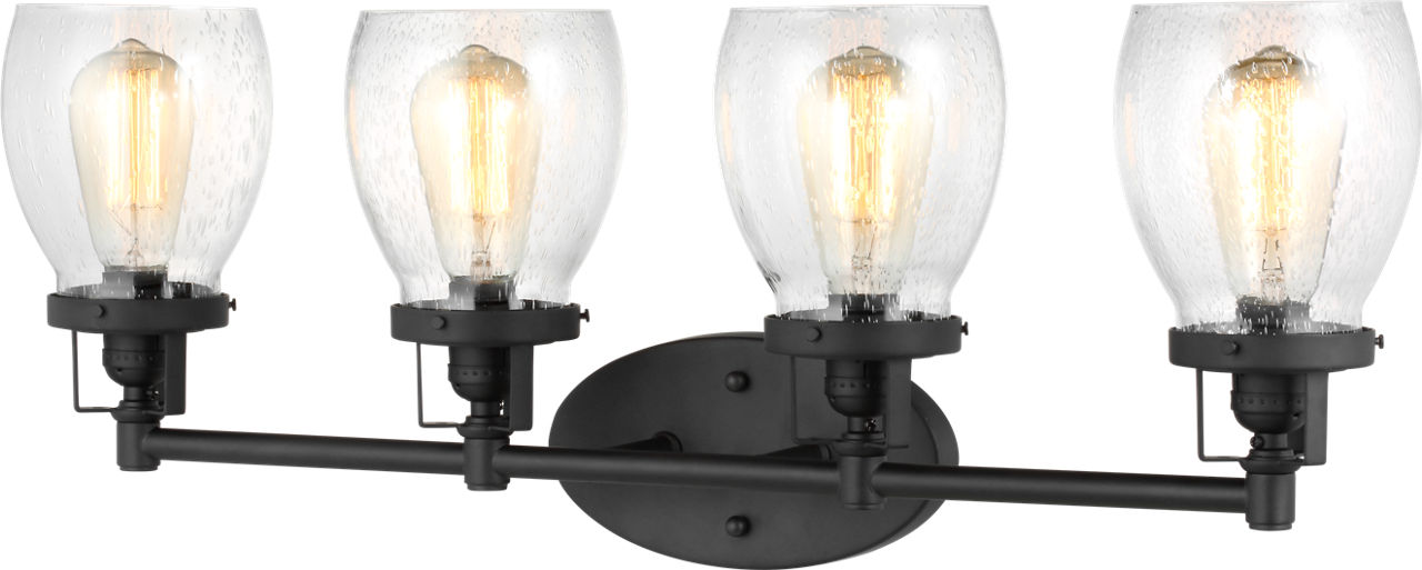 Belton Four Light Wall / Bath Sconce in Midnight Black
