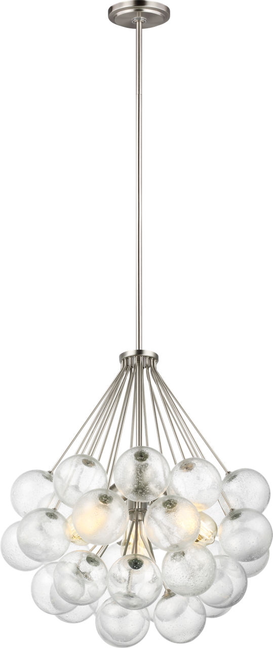 Bronzeville Three Light Pendant in Brushed Nickel