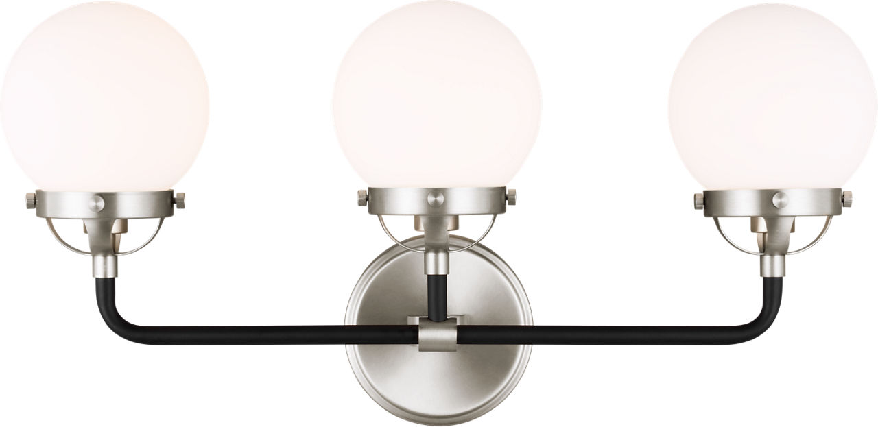 Cafe Three Light Wall / Bath Brushed Nickel