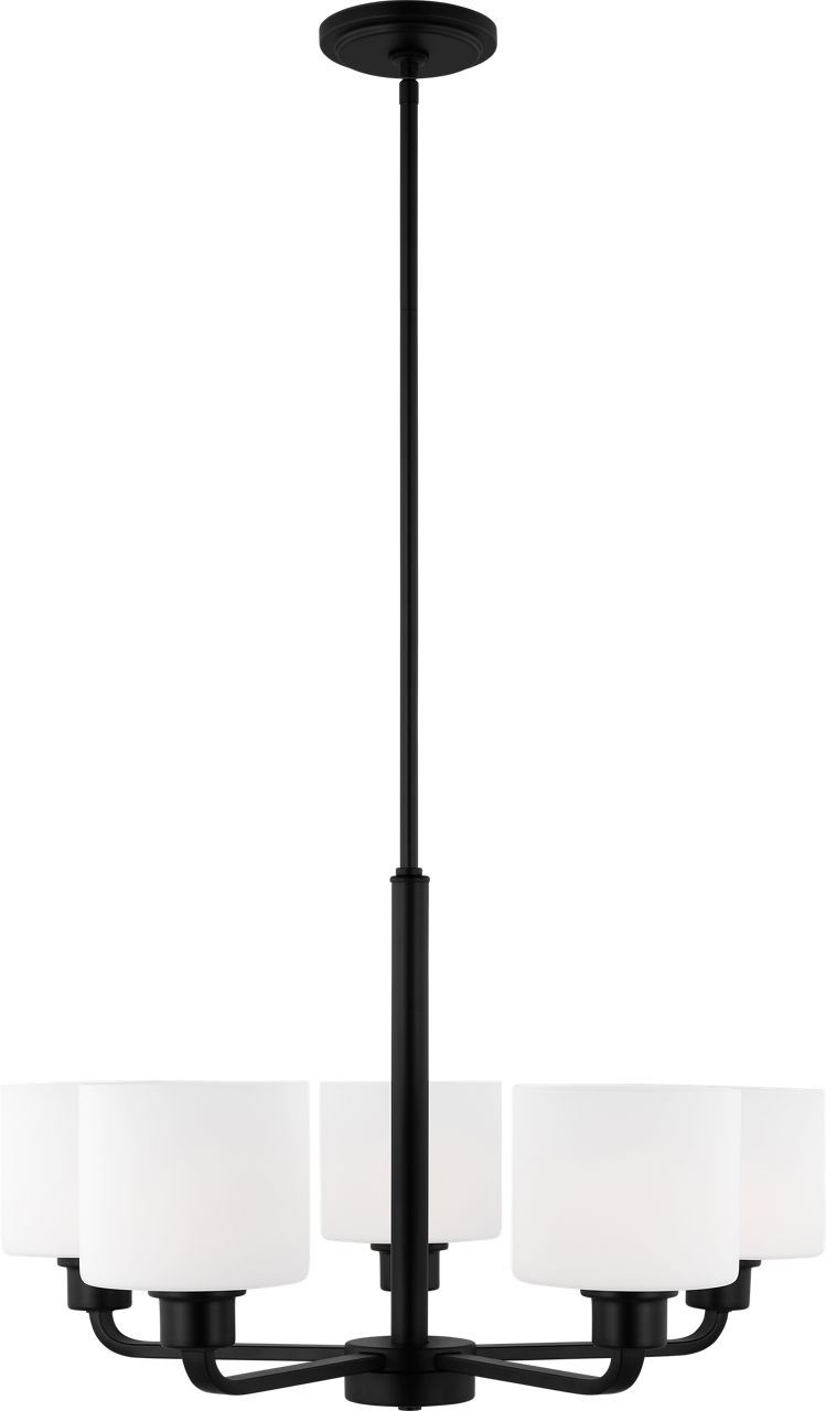 Canfield Five Light Chandelier in Midnight Black