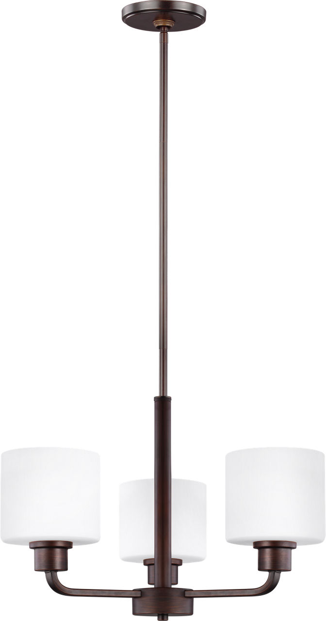 Canfield Three Light Chandelier in Bronze