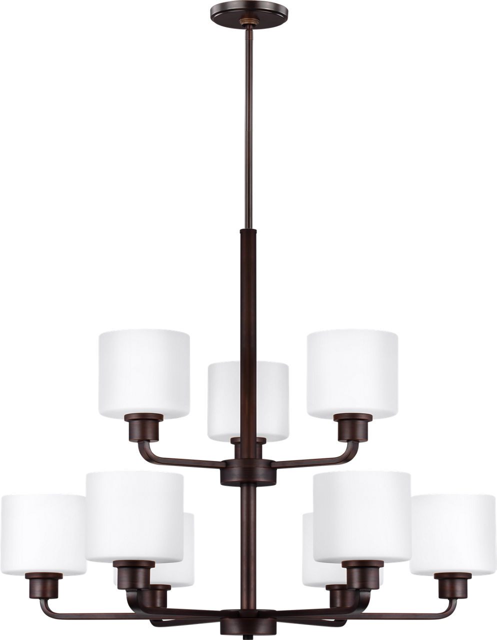 Canfield Nine Light Chandelier in Bronze