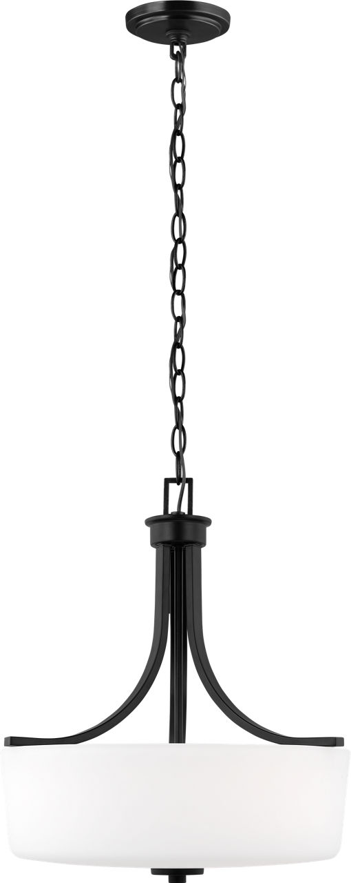 Canfield Three Light Pendant in Midnight Black