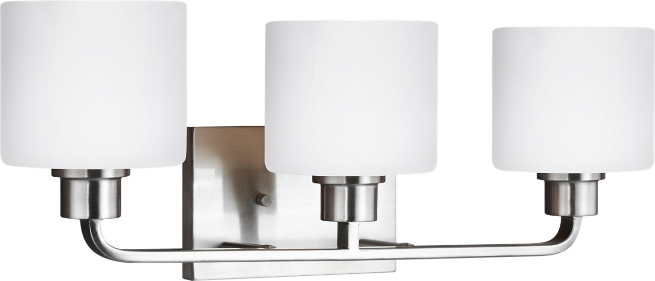 Canfield Three Light Wall / Bath Sconce in Brushed Nickel
