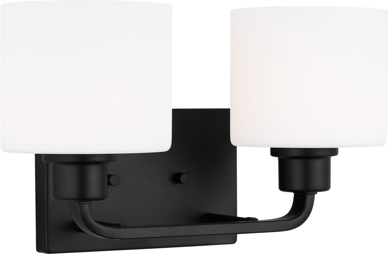 Canfield Two Light Wall / Bath Sconce in Midnight Black