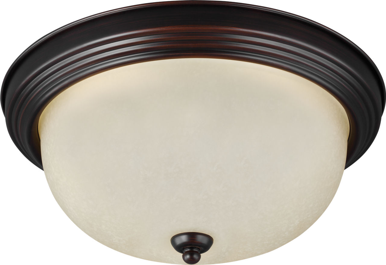 Geary One Light Flush Mount Bronze Amber Scavo Glass