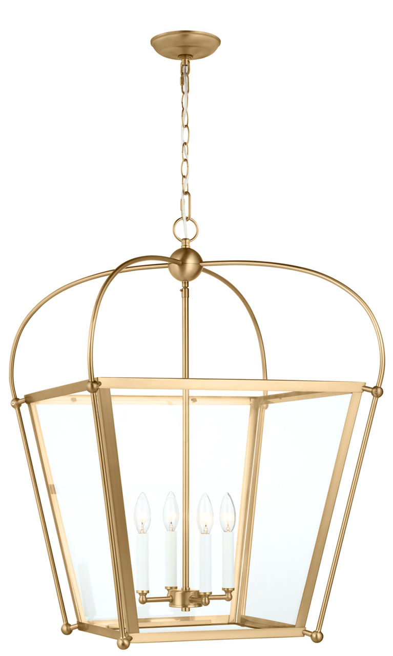 Charleston Medium Four Light Foyer Satin Brass