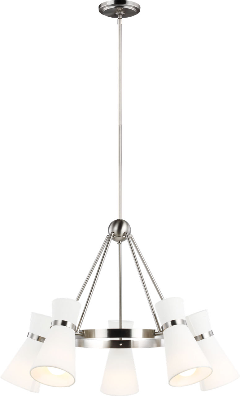 Clark Five Light Chandelier Brushed Nickel