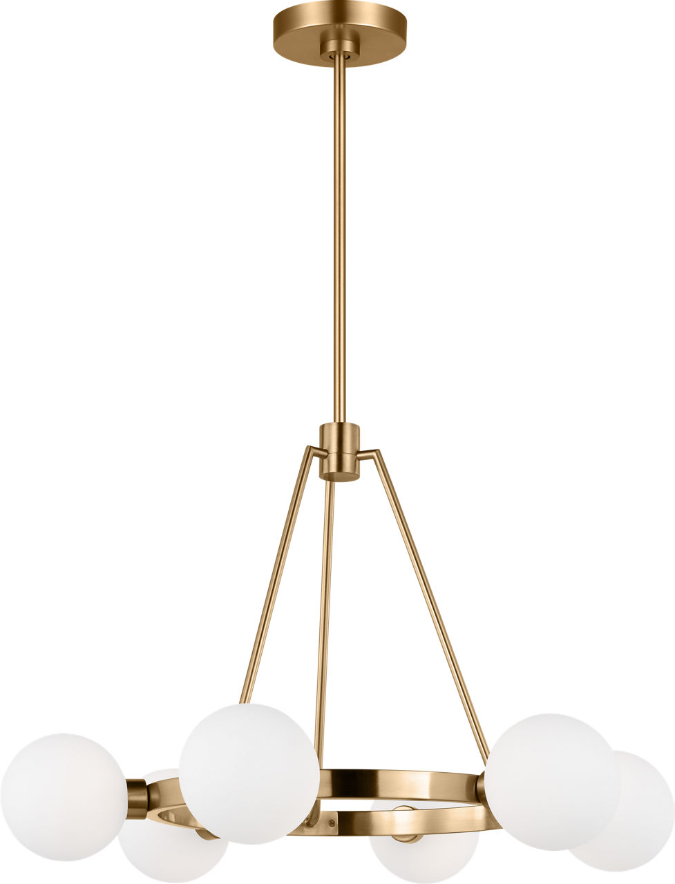 Clybourn Six Light Chandelier Satin Brass