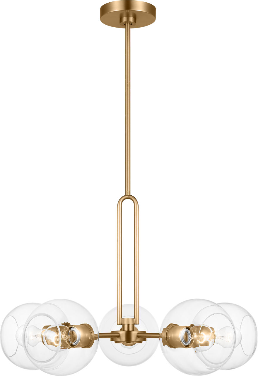 Codyn Five Light Medium Chandelier Satin Brass