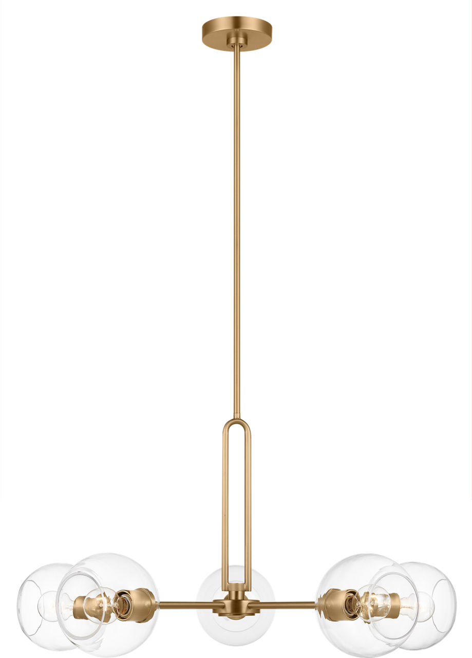 Codyn Five Light Large Chandelier Satin Brass