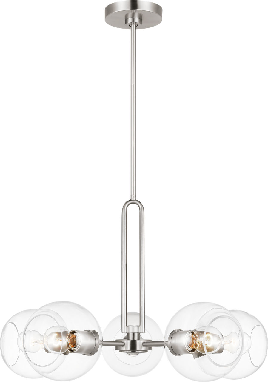 Codyn Five Light Medium Chandelier Brushed Nickel