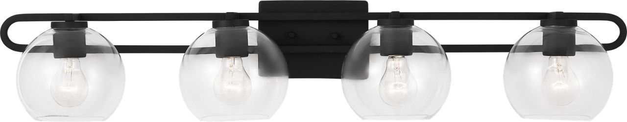 Codyn Four Light Wall / Bath Midnight Black Bulbs Inc