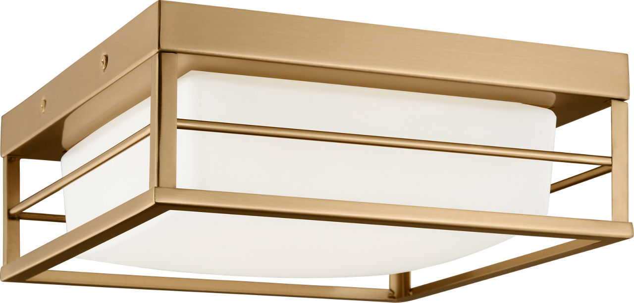 Dearborn Small LED Flush Mount Satin Brass Bulbs Inc