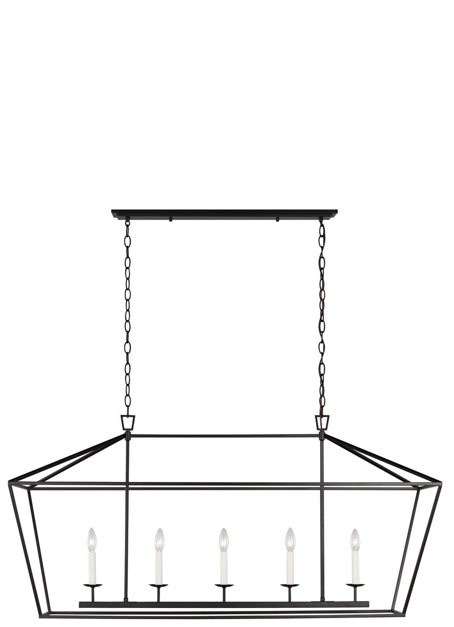 Dianna Five Light Medium Linear Chandelier Midnight Black