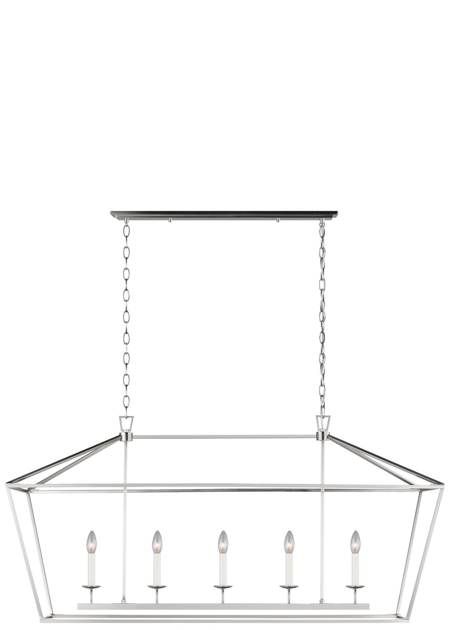 Dianna Five Light Medium Linear Chandelier Brushed Nickel