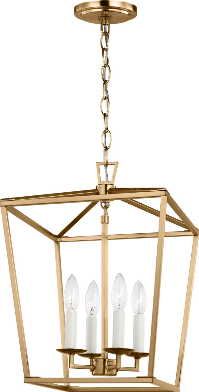 Dianna Four Light Small Lantern Satin Brass