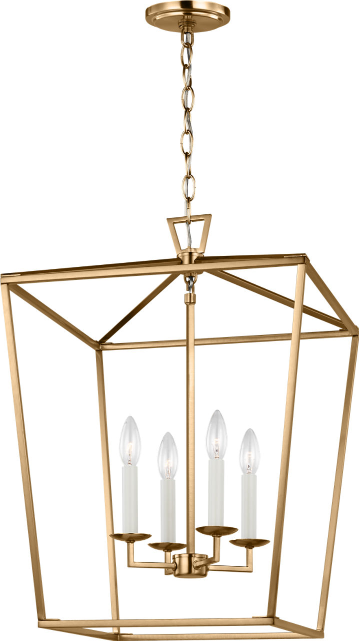 Dianna Four Light Medium Lantern Satin Brass
