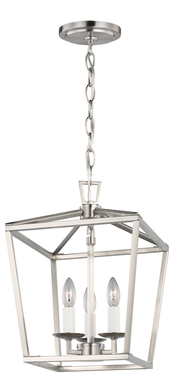 Dianna Three Light Mini Lantern Brushed Nickel