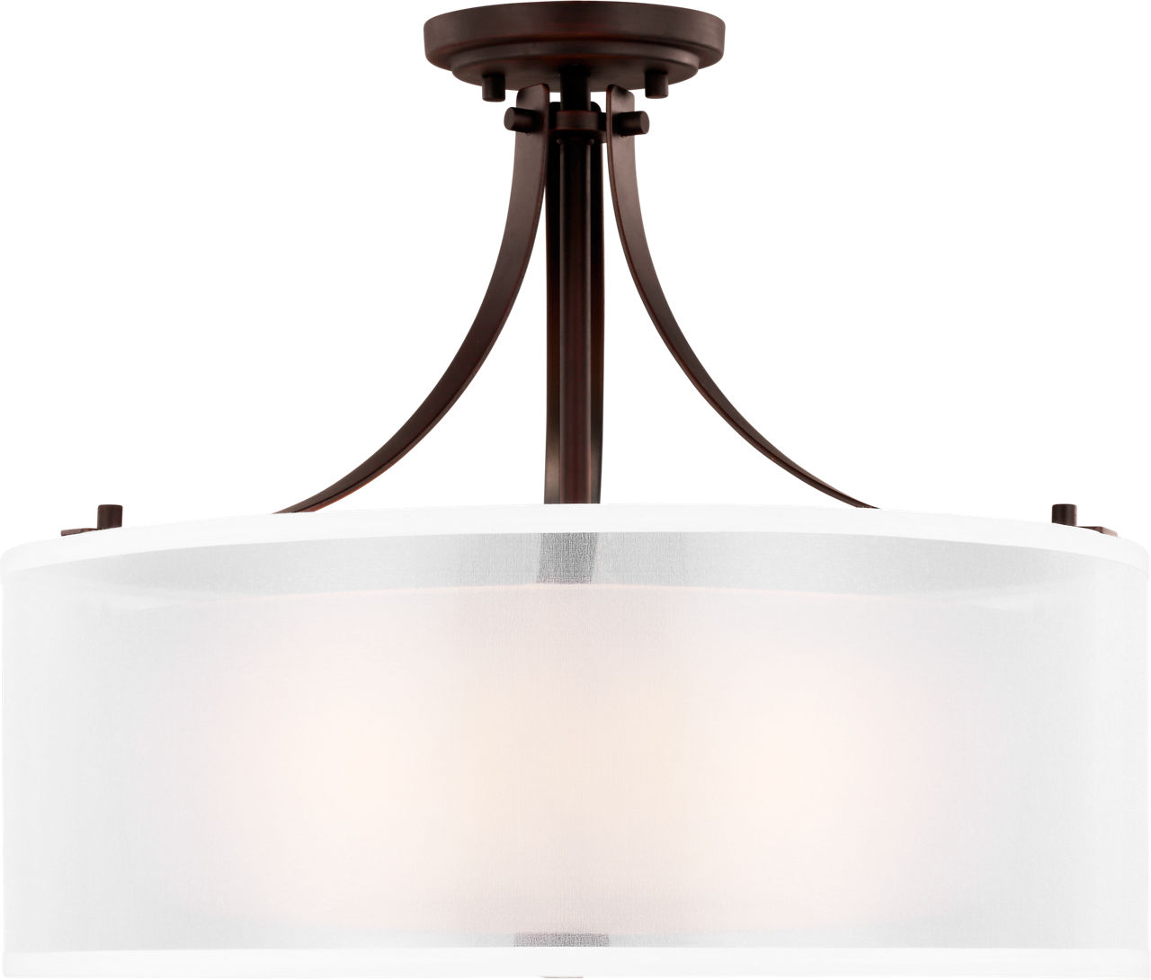 Elmwood Park Three Light Semi-Flush Mount Bronze
