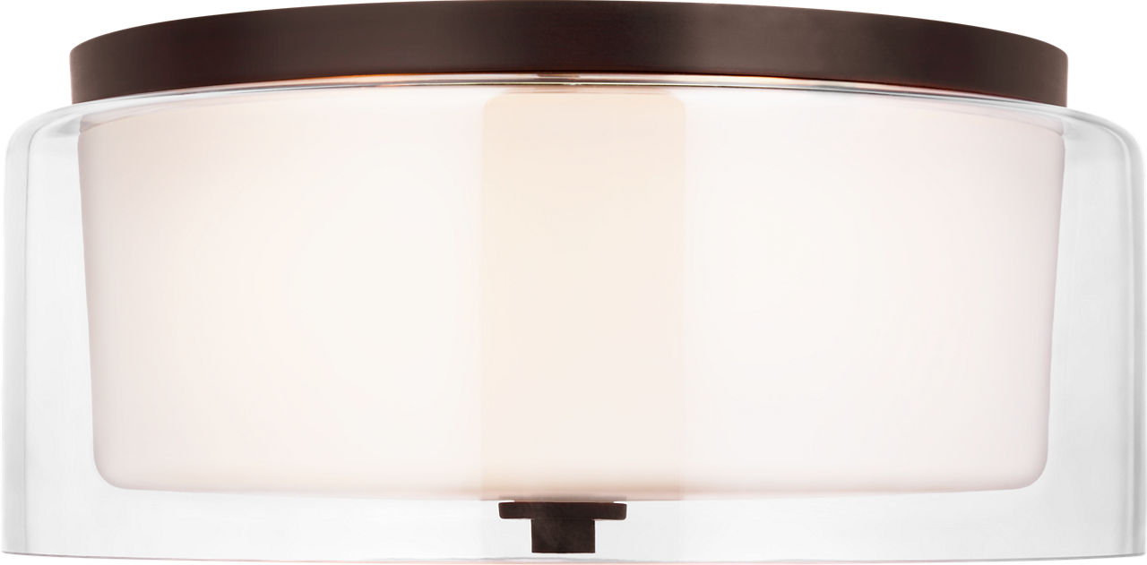 Elmwood Park Two Light Flush Mount Bronze