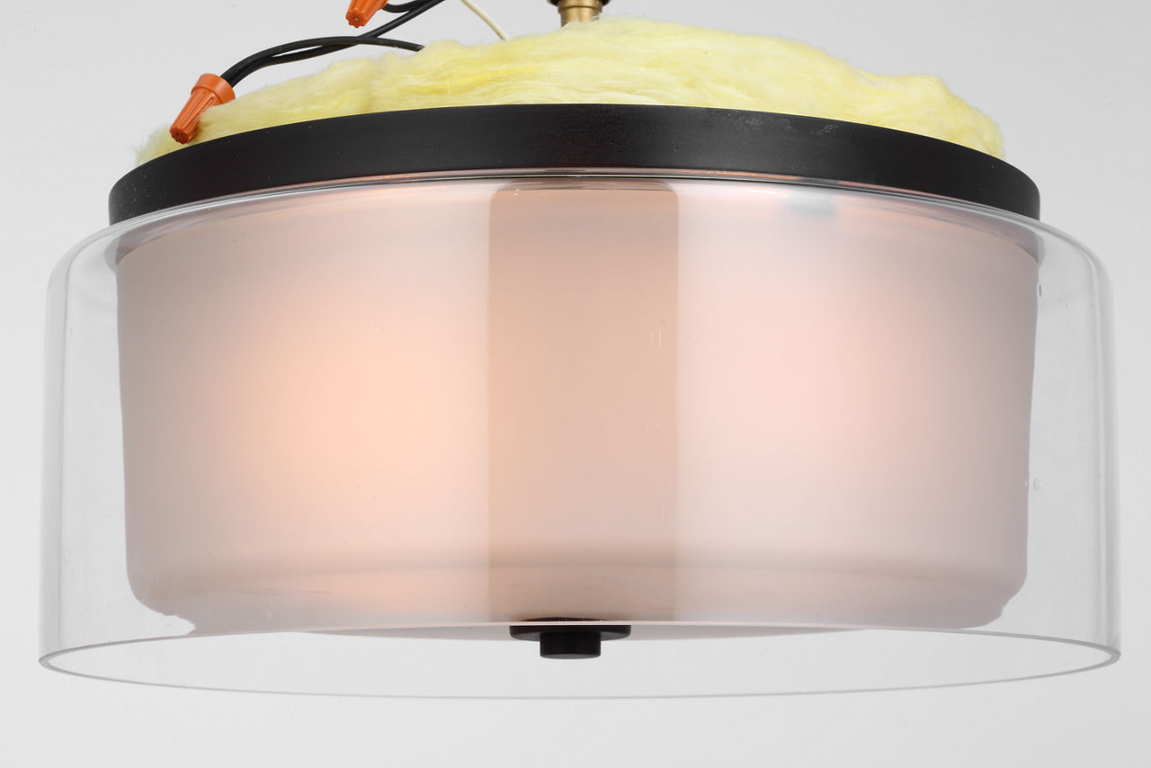 Elmwood Park Two Light Flush Mount Bronze