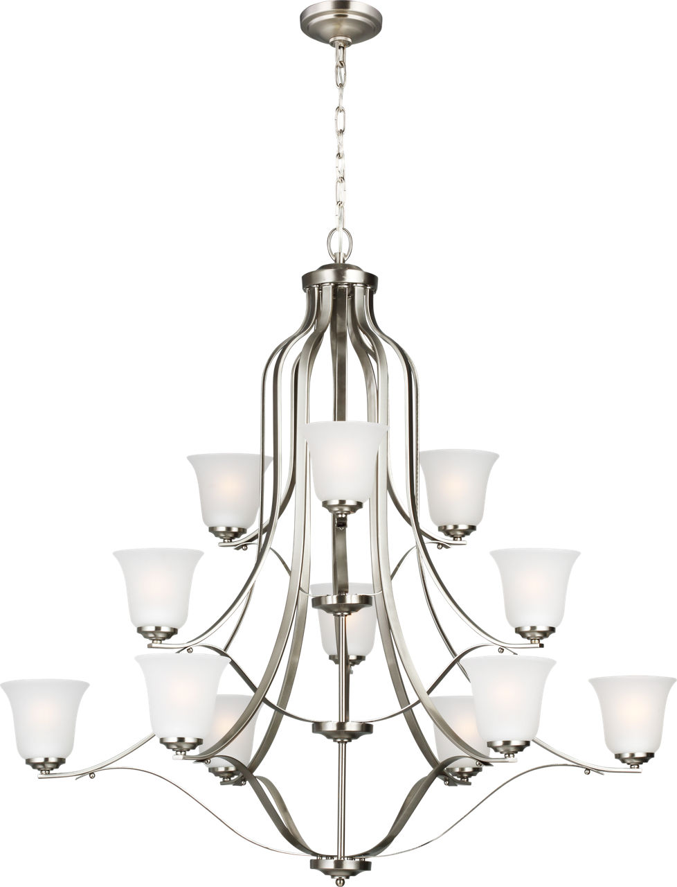 Emmons Twelve Light Chandelier Brushed Nickel