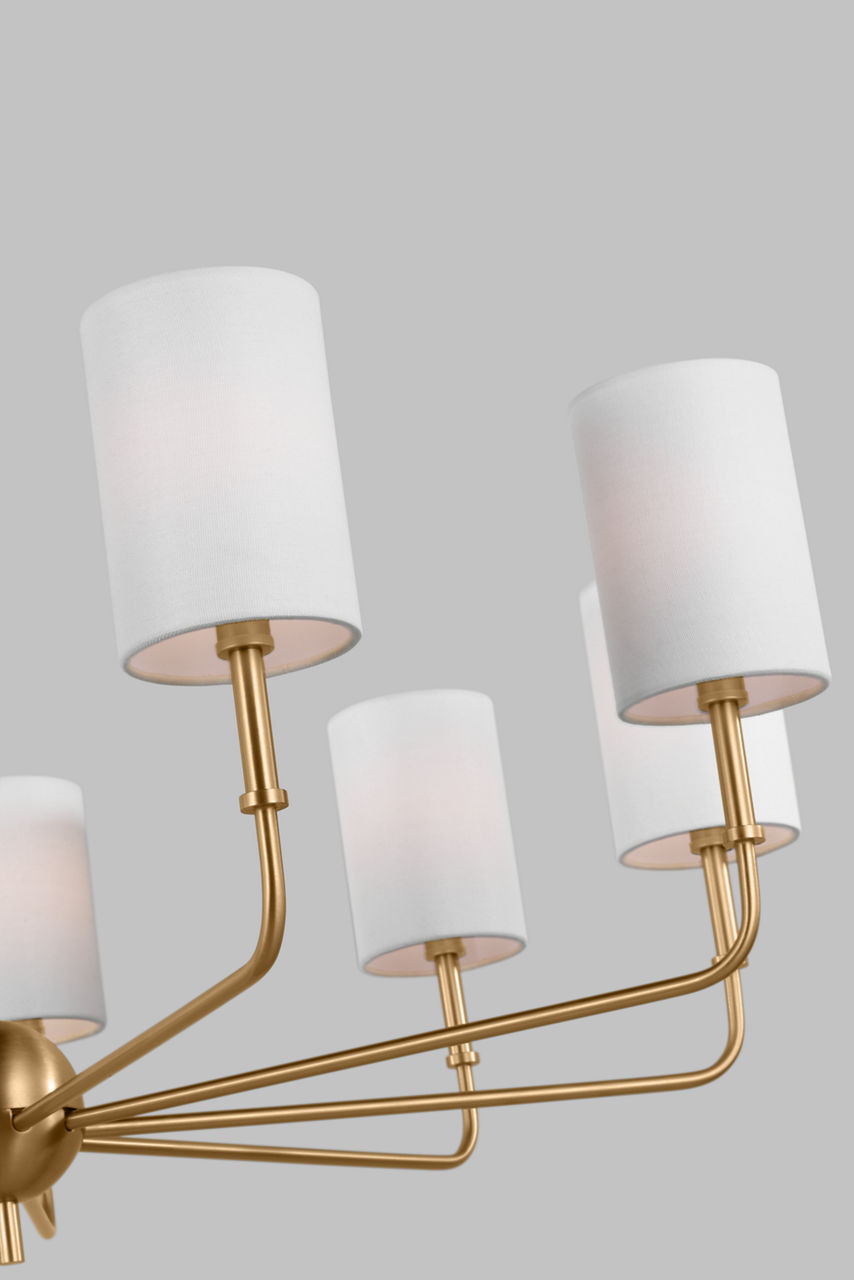 Foxdale 9-Light Chandelier in Satin Brass