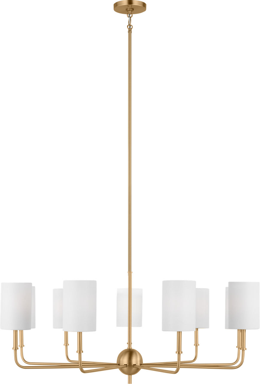 Foxdale 9-Light Chandelier in Satin Brass
