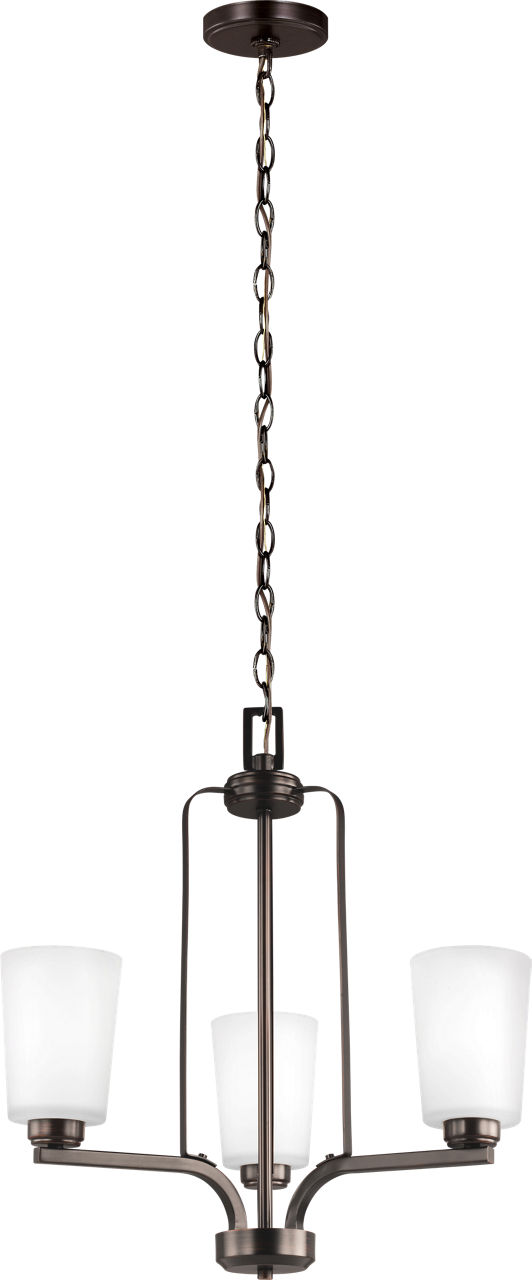 Franport Three Light Chandelier in Bronze