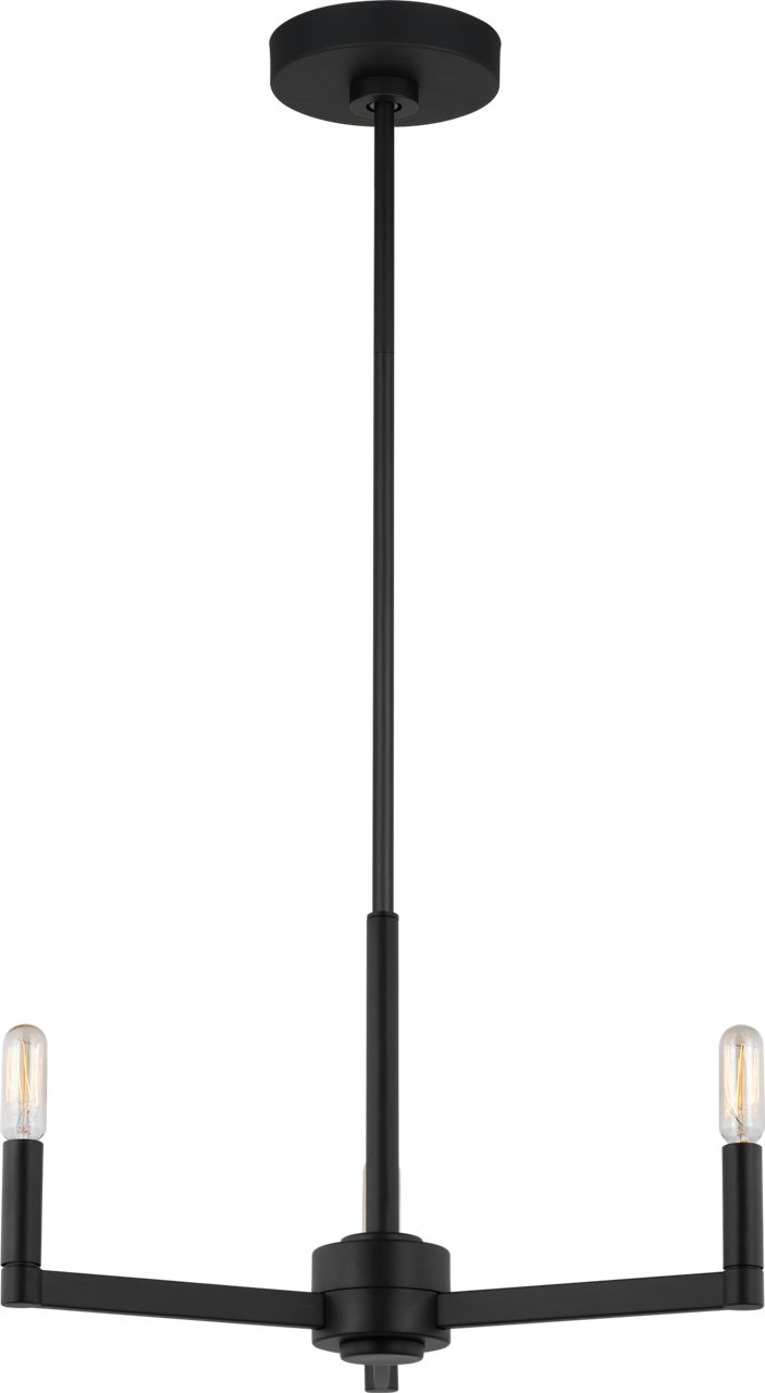 Fullton 3-Light Chandelier in Midnight Black with No Shade Bulb(s) Not Included