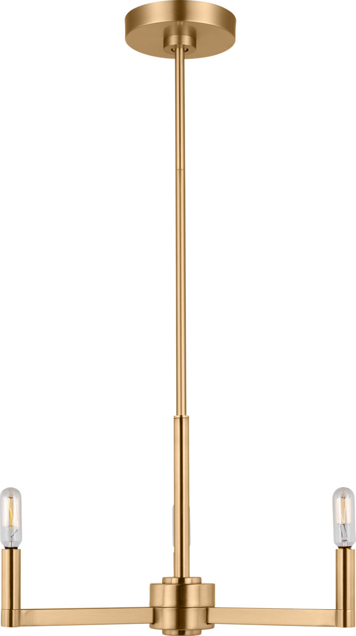 Fullton 3-Light Chandelier in Satin Brass with No Shade Bulb(s) Not Included