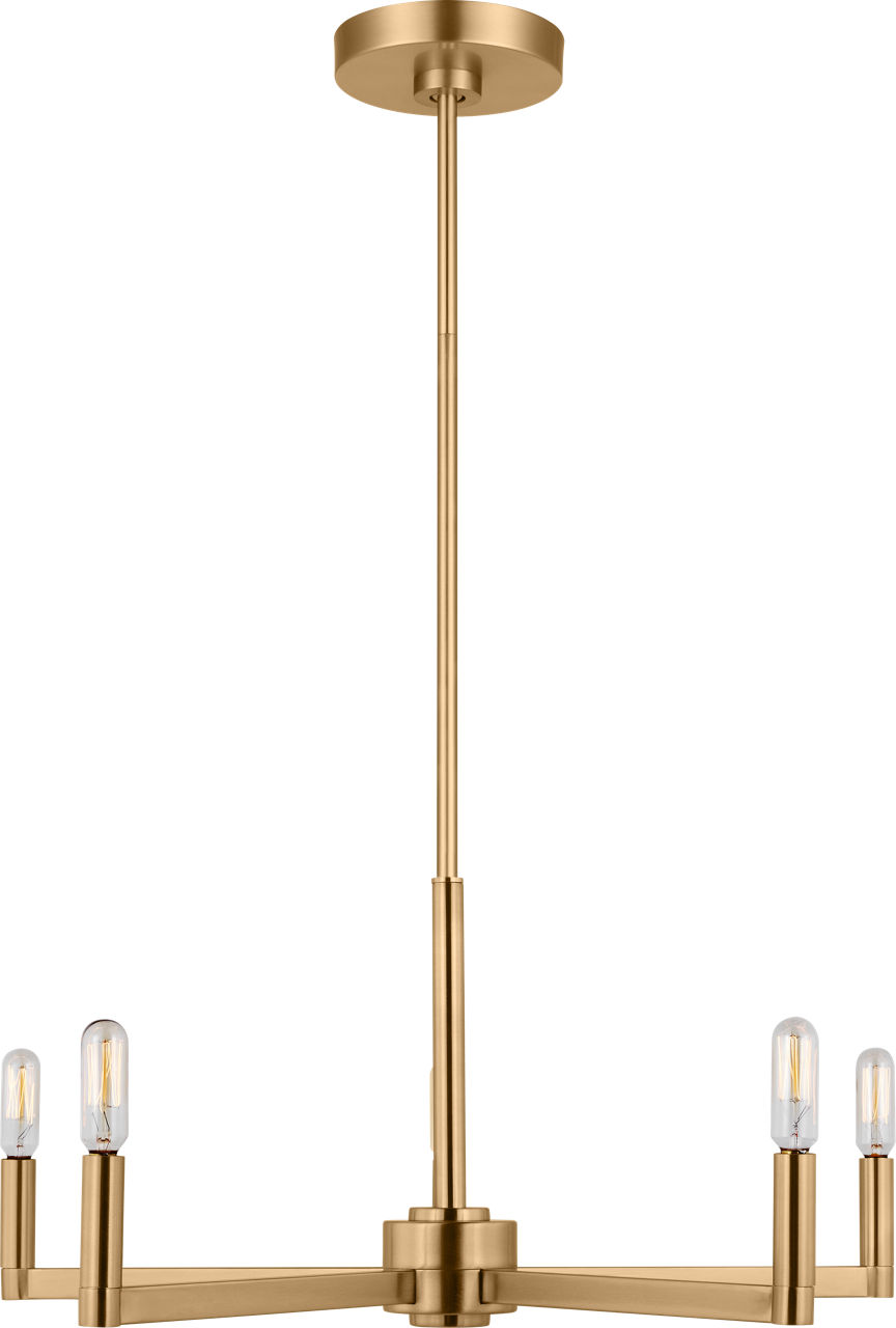 Fullton 5-Light Chandelier in Satin Brass with No Shade Bulb(s) Not Included