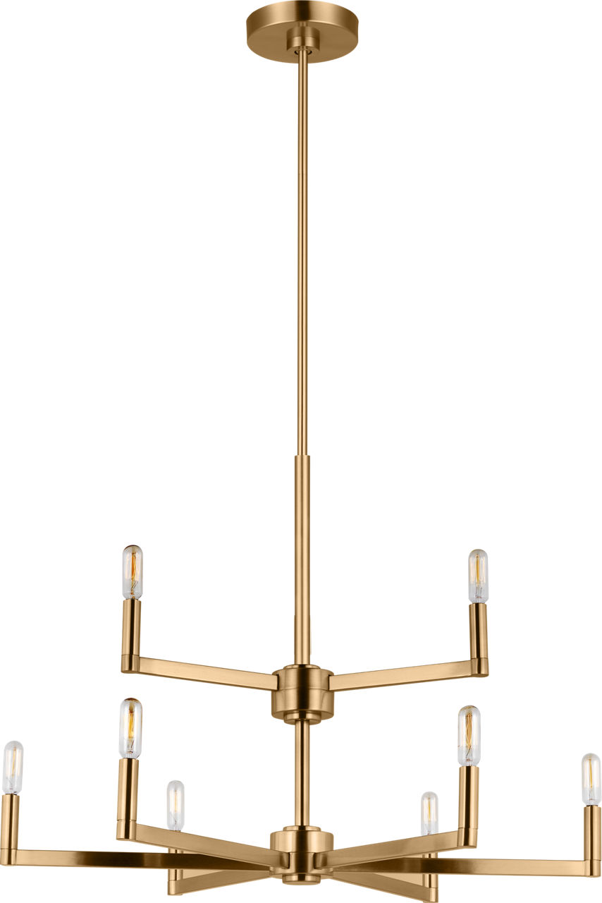 Fullton 9-Light Chandelier in Satin Brass with No Shade Bulb(s) Not Included
