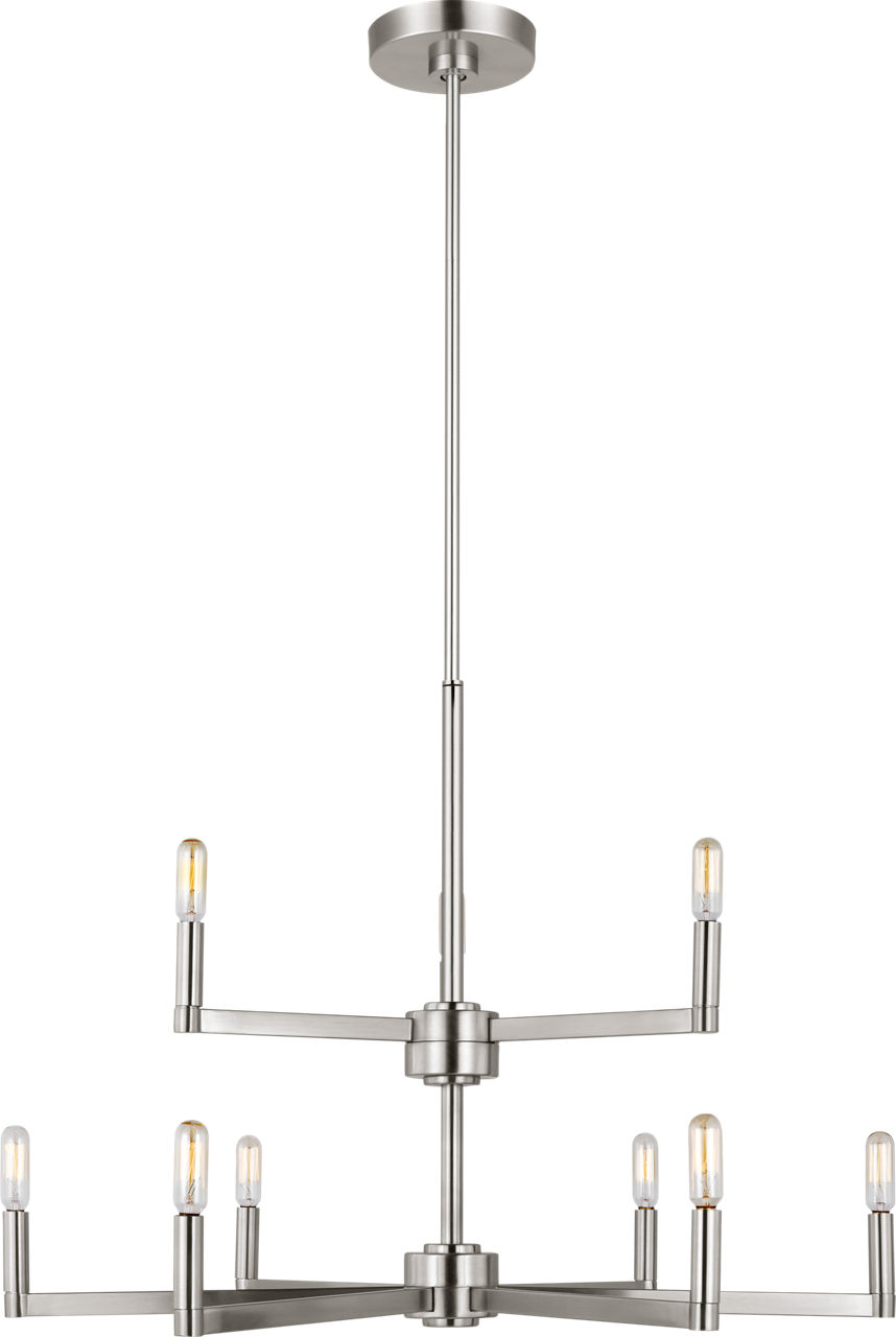 Fullton 9-Light Chandelier in Brushed Nickel with No Shade Bulb(s) Not Included