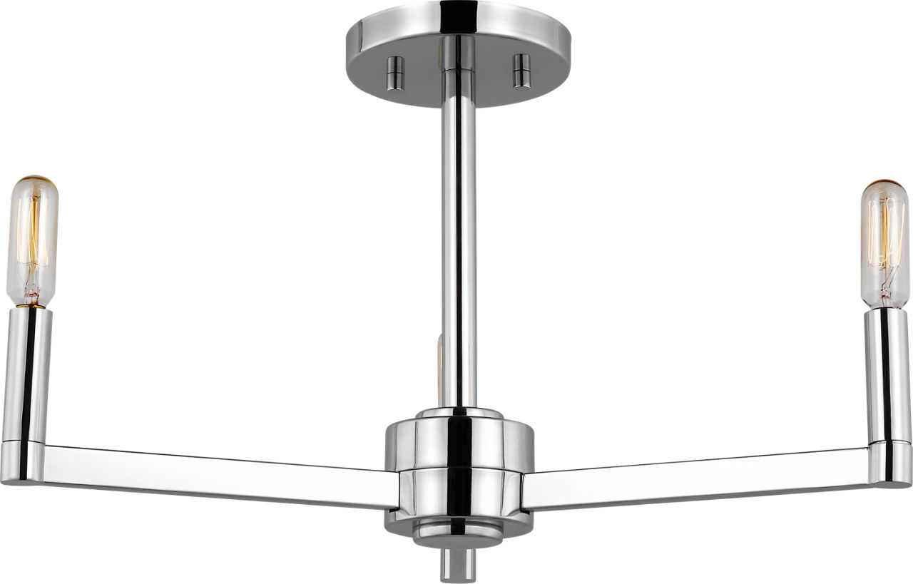 Fullton Semi Flush Mount in Chrome with No Shade Bulb(s) Not Included