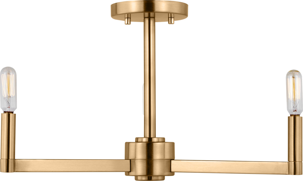 Fullton Semi Flush Mount in Satin Brass with No Shade Bulb(s) Not Included