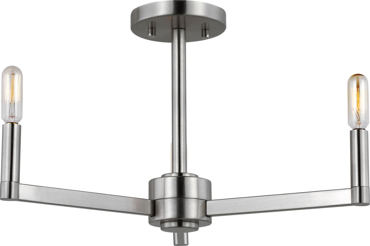 Fullton Semi Flush Mount in Brushed Nickel with No Shade Bulb(s) Not Included