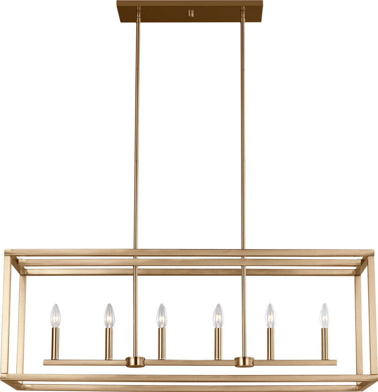Moffet Street Six Light Linear Chandelier - 6634506 | Visual Comfort