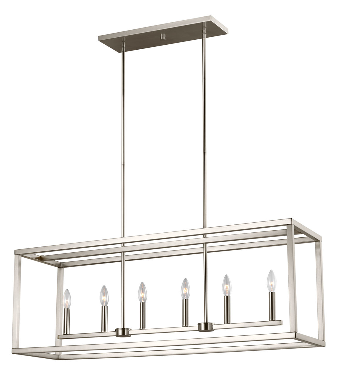 Moffet Street Six Light Linear Pendant Brushed Nickel