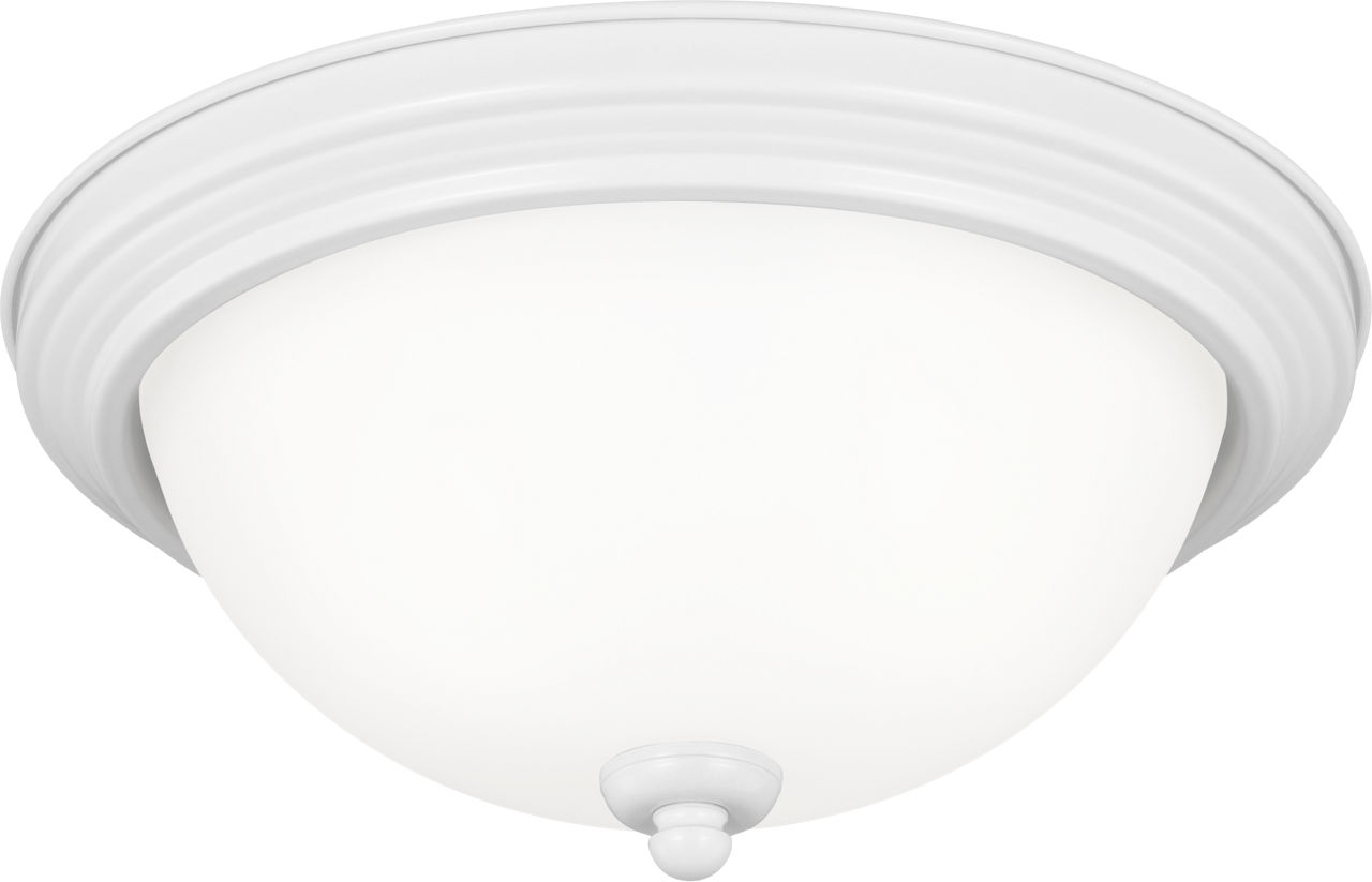 Geary Two Light Flush Mount White Bulbs Included