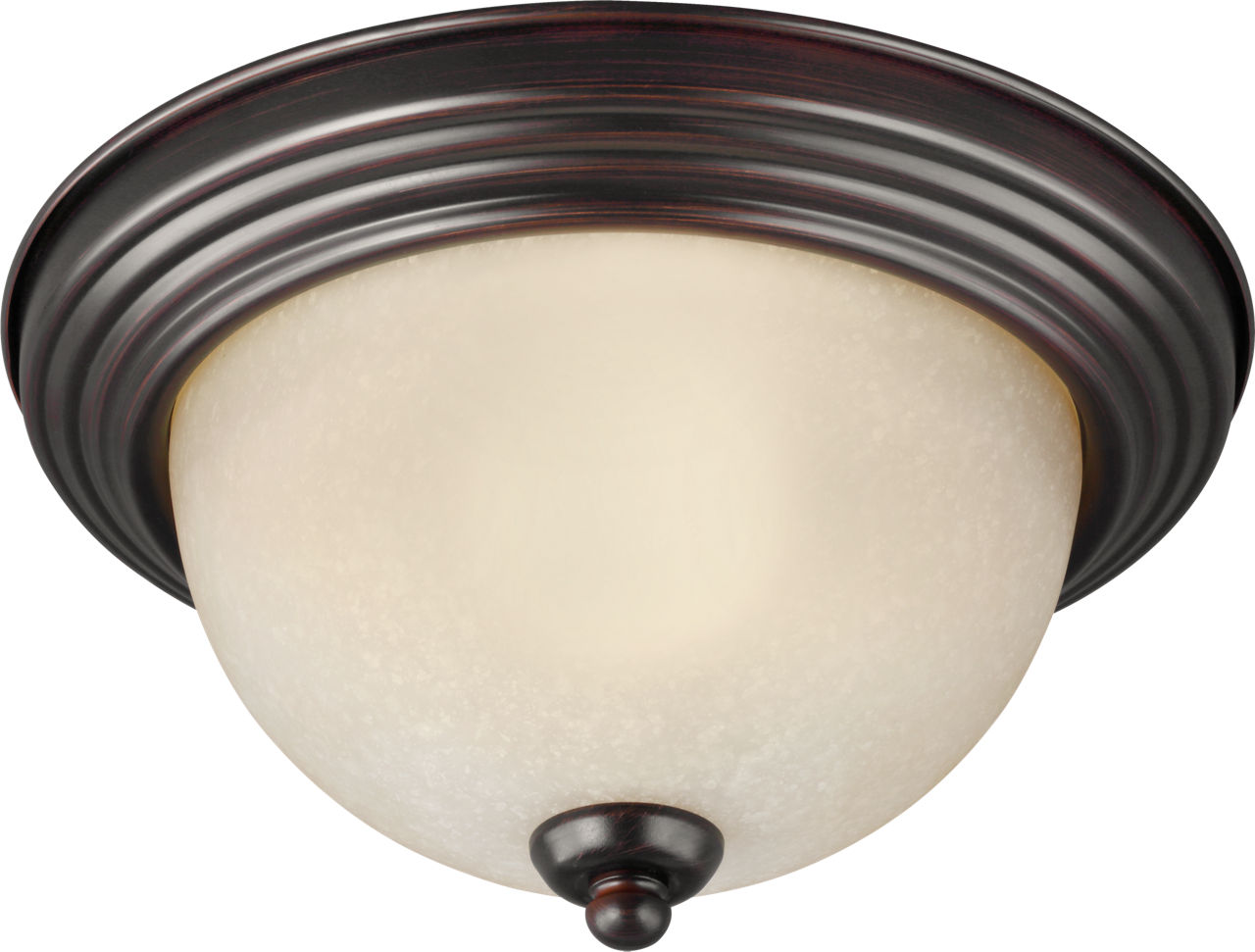 Geary One Light Flush Mount Bronze Amber Scavo Glass Bulbs Included