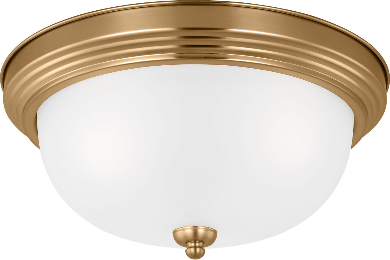 Geary Three Light Flush Mount Satin Brass